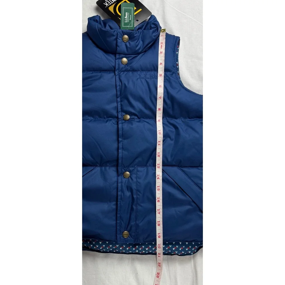 LL Bean Boys Down Field Vest 6X/7 Blue DownTek Water Repellent Puffer 518297 NEW